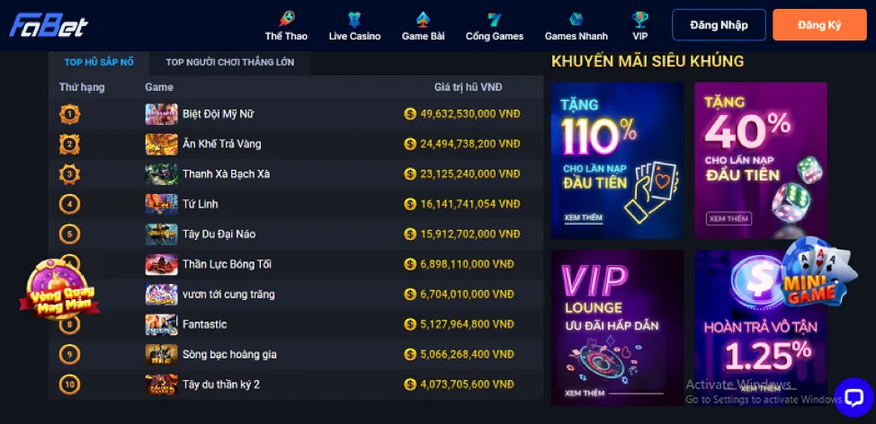 Thưởng chào mừng ải sun win